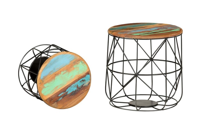 Soffbord 2 st massivt återvunnet trä - Flerfärgad - Möbler - Bord & matgrupp - Soffbord