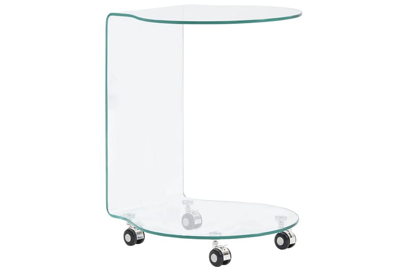 Soffbord 45x40x58 cm härdat glas - Transparent - Möbler - Bord & matgrupp - Soffbord - Soffbord med hjul