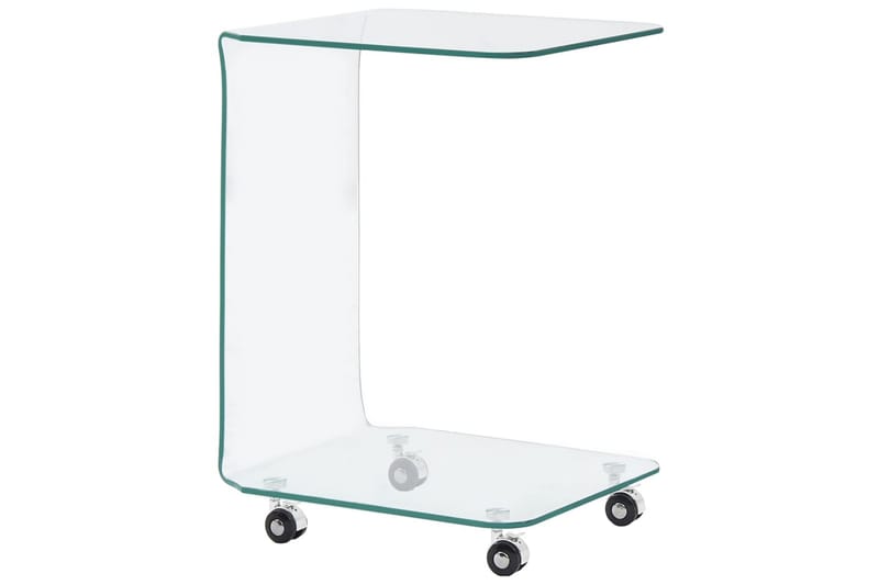 Soffbord 45x40x63 cm härdat glas - Transparent - Möbler - Bord & matgrupp - Soffbord - Soffbord med hjul