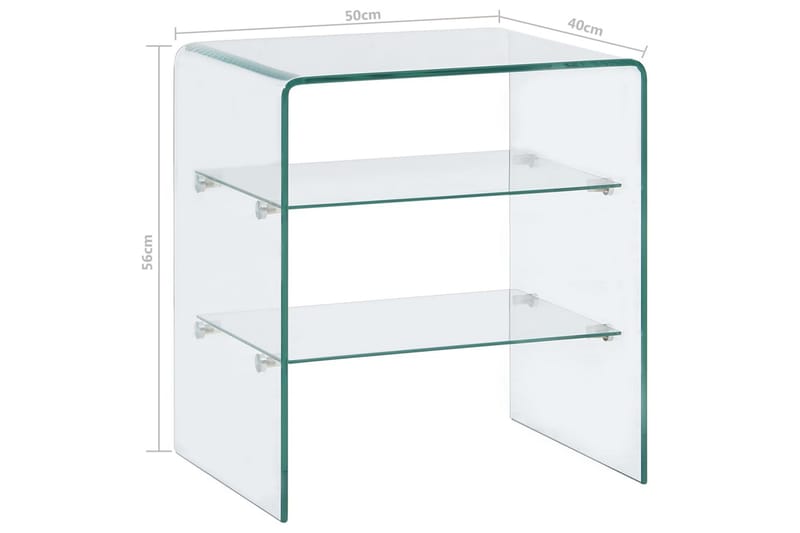 Soffbord 50x40x56 cm härdat glas - Transparent/Glas - Möbler - Bord & matgrupp - Soffbord