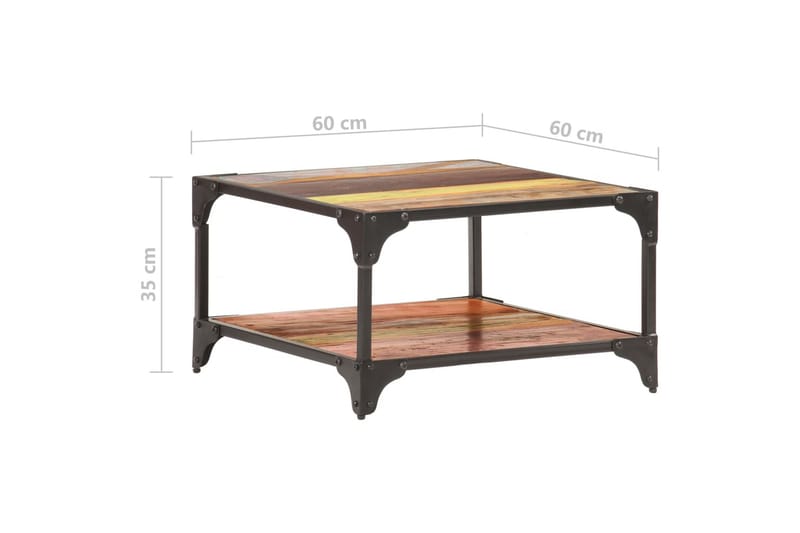 Soffbord 60x60x35 cm massivt återvunnet trä - Flerfärgad - Möbler - Bord & matgrupp - Soffbord