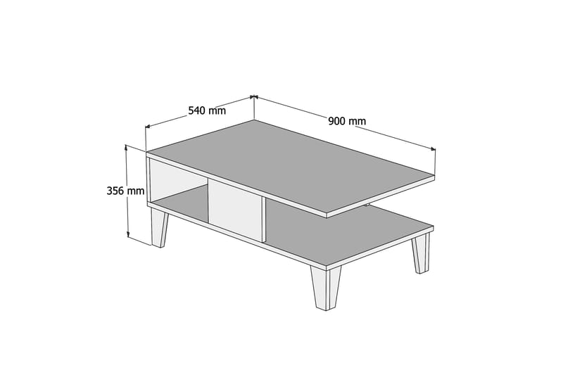 Soffbord 90 cm - Natur/Svart - Möbler - Bord & matgrupp - Soffbord