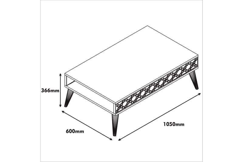 Soffbord Amtorp 105 cm med Förvaring Hylla Kedjemönster - Brun - Möbler - Bord & matgrupp - Soffbord