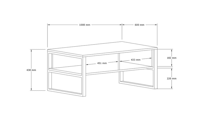 Soffbord Antlerriver 100 cm - Natur - Soffbord med hjul - Höj och sänkbart soffbord - Soffbord med förvaring - Klaffbord & hopfällbart bord - Marmorbord - Soffbord