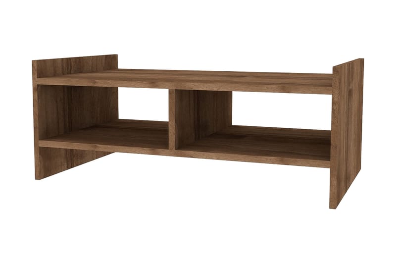 Soffbord Barney 90x35x90 cm - Brun - Soffbord med hjul - Höj och sänkbart soffbord - Soffbord med förvaring - Klaffbord & hopfällbart bord - Marmorbord - Soffbord
