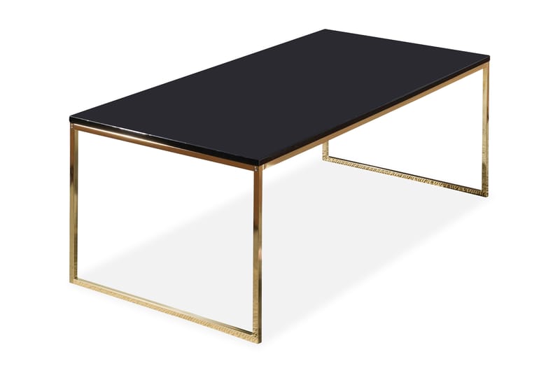 Soffbord Brucken 120 cm - Svart/Guld - Soffbord med hjul - Höj och sänkbart soffbord - Soffbord med förvaring - Klaffbord & hopfällbart bord - Marmorbord - Soffbord