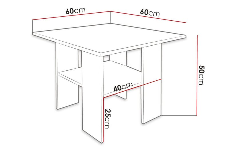 Soffbord Carnew 60 cm - Vit - Möbler - Bord & matgrupp - Soffbord