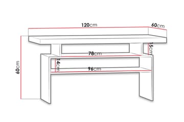 Soffbord Chatard 120 cm med Förvaring Hyllor - Ljus Ask - Möbler - Bord & matgrupp - Soffbord