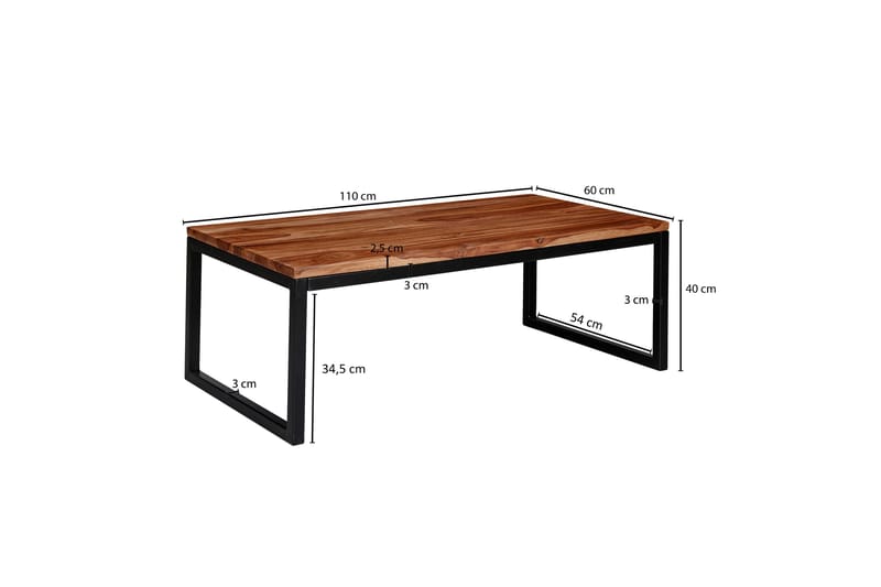 Soffbord Clanton 110 cm - Teak/Svart - Möbler - Bord & matgrupp - Soffbord