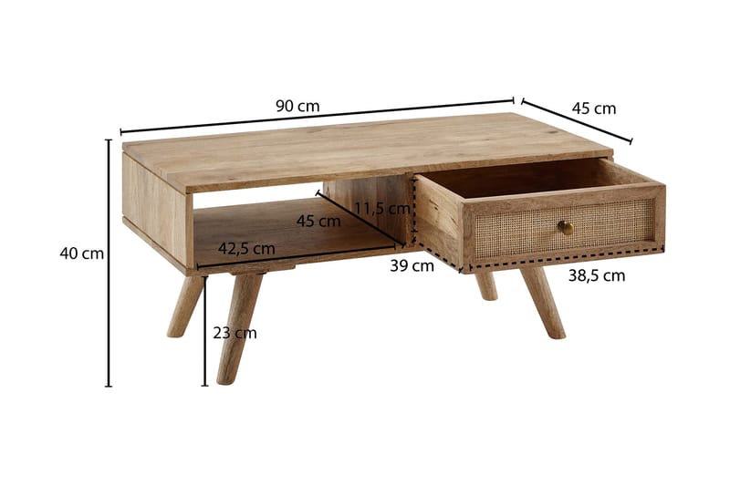 Soffbord Clanton 45 cm - Brun - Möbler - Bord & matgrupp - Soffbord