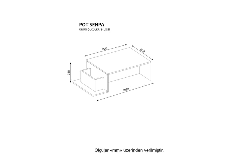 Soffbord Clora 107 cm - Vit/Valnötsbrun - Möbler - Bord & matgrupp - Soffbord