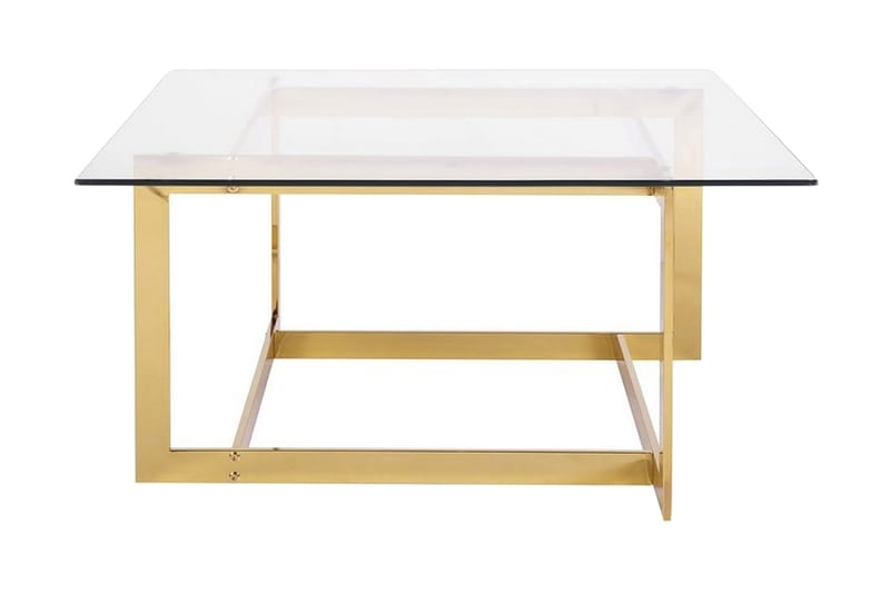 Soffbord Crystal 80 cm - Guld - Soffbord med hjul - Höj och sänkbart soffbord - Soffbord med förvaring - Klaffbord & hopfällbart bord - Marmorbord - Soffbord