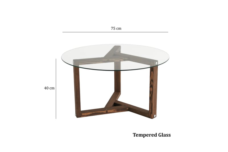 Soffbord Dander 75 cm Runt - Valnöt/Glas - Möbler - Bord & matgrupp - Soffbord