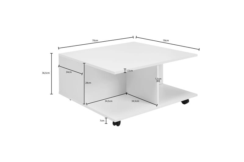 Soffbord Dari 70 cm - Vit - Möbler - Bord & matgrupp - Soffbord