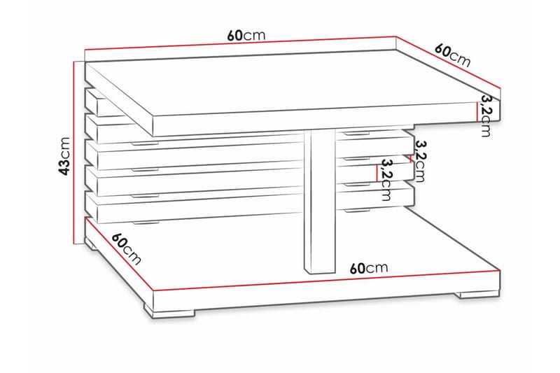 Soffbord Denogal 60 cm - Brun - Möbler - Bord & matgrupp - Soffbord