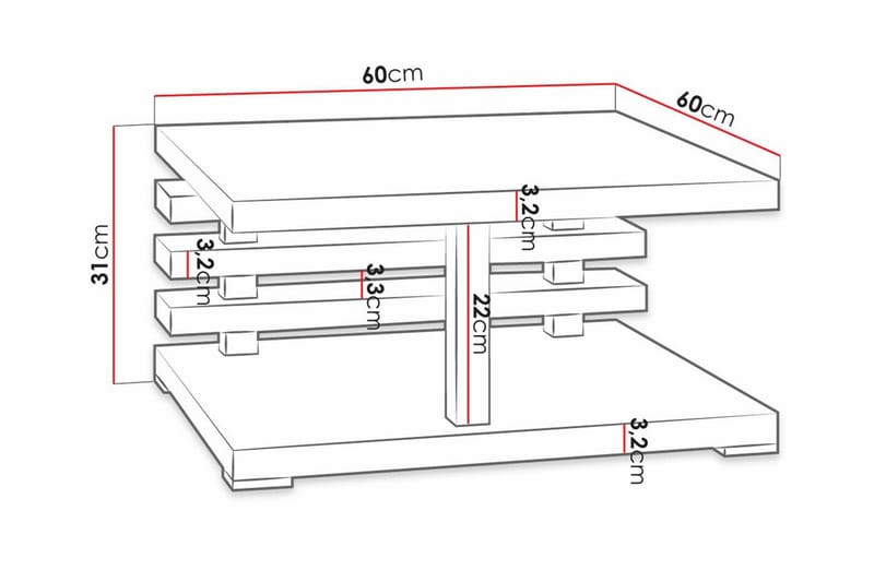 Soffbord Denogal 60 cm - Brun - Möbler - Bord & matgrupp - Soffbord