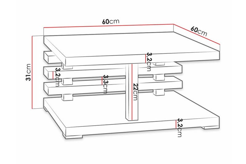 Soffbord Denogal 60 cm - Svart - Möbler - Bord & matgrupp - Soffbord