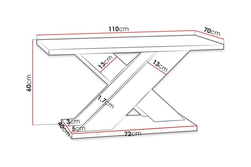 Soffbord Denogal 70 cm - Svart - Möbler - Bord & matgrupp - Soffbord