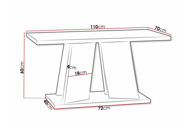 Soffbord Denogal 70 cm - Vit - Möbler - Bord & matgrupp - Soffbord