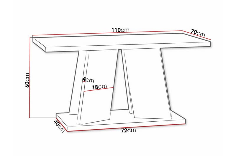 Soffbord Denogal 70 cm - Vit - Möbler - Bord & matgrupp - Soffbord