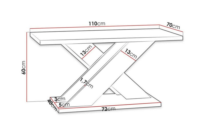 Soffbord Denogal 70 cm - Vit - Möbler - Bord & matgrupp - Soffbord