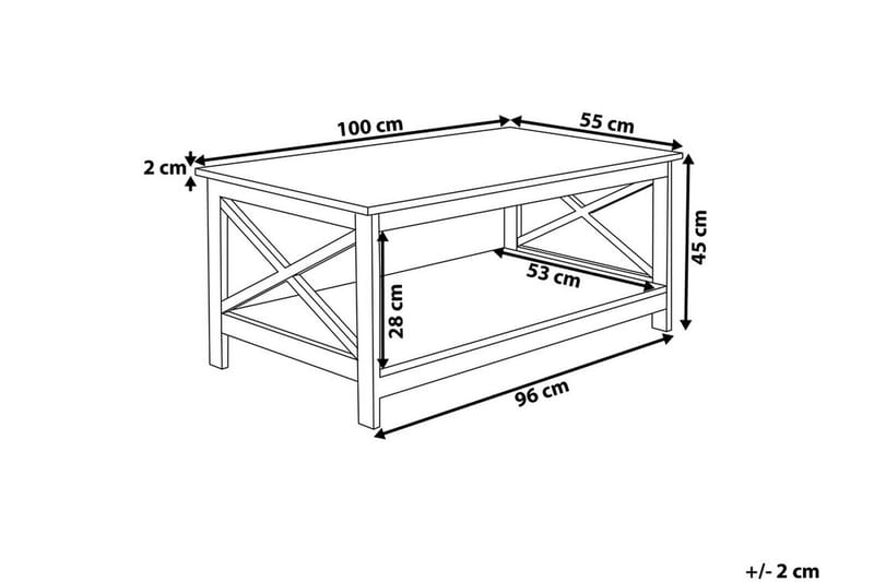 Soffbord Fostrie 100 cm med Förvaring Hylla - Vit - Möbler - Bord & matgrupp - Soffbord