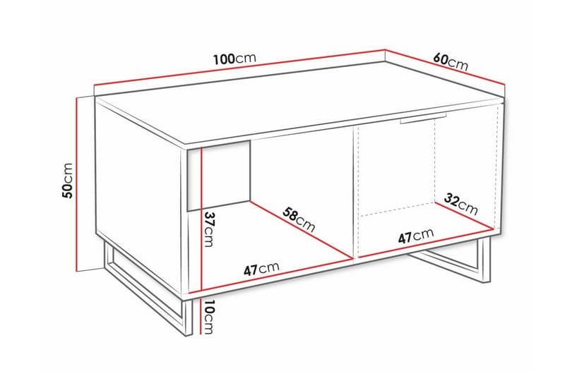 Soffbord Galbally 60 cm - Brun - Möbler - Bord & matgrupp - Soffbord