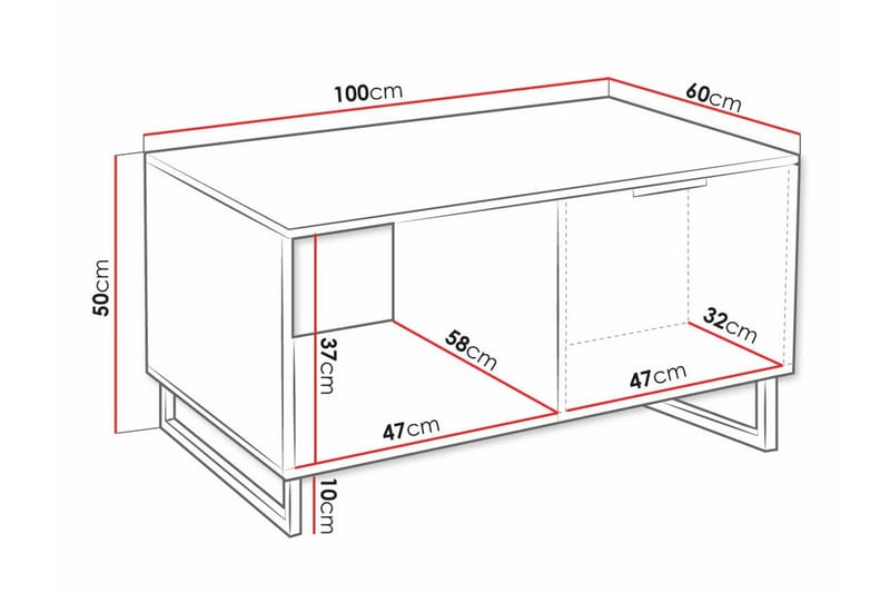 Soffbord Galbally 60 cm - Svart - Möbler - Bord & matgrupp - Soffbord