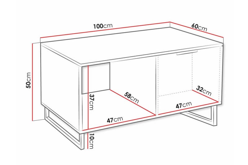 Soffbord Galbally 60 cm - Vit - Möbler - Bord & matgrupp - Soffbord