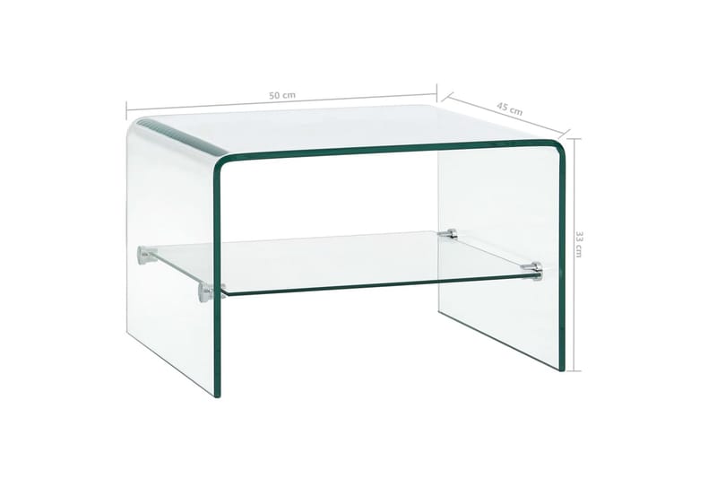 Soffbord genomskinlig 50x45x33 cm härdat glas - Transparent - Möbler - Bord & matgrupp - Soffbord