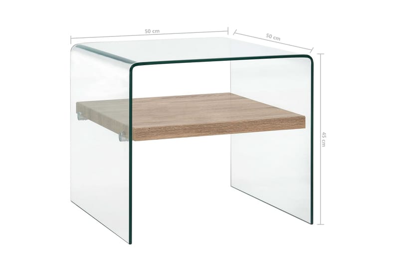 Soffbord genomskinlig 50x50x45 cm härdat glas - Transparent - Möbler - Bord & matgrupp - Soffbord