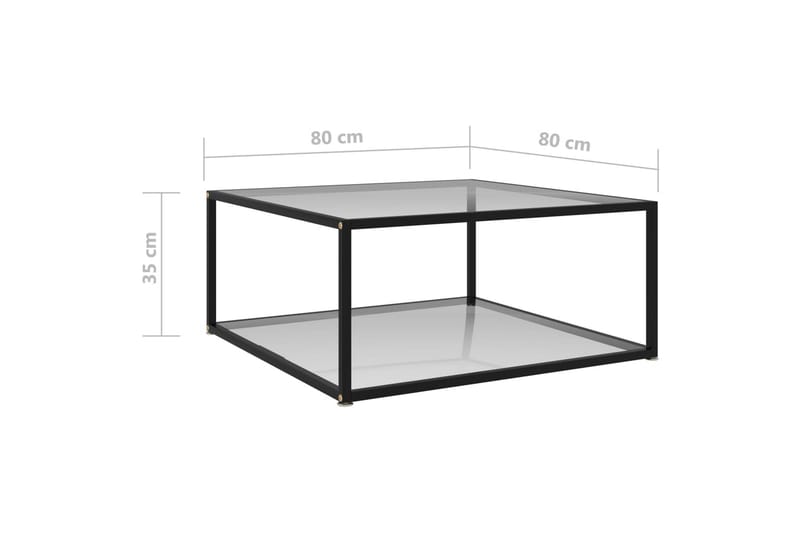 Soffbord genomskinligt 80x80x35 cm härdat glas - Transparent - Möbler - Bord & matgrupp - Soffbord