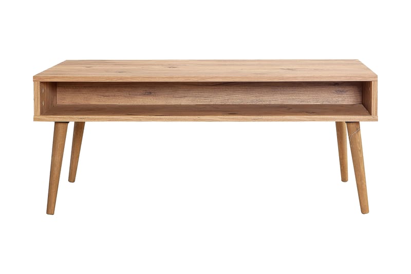 Soffbord Gillberga 110 cm med Förvaring Hylla Text - Natur - Soffbord med förvaring - Soffbord med hjul - Höj och sänkbart soffbord - Klaffbord & hopfällbart bord - Marmorbord - Soffbord