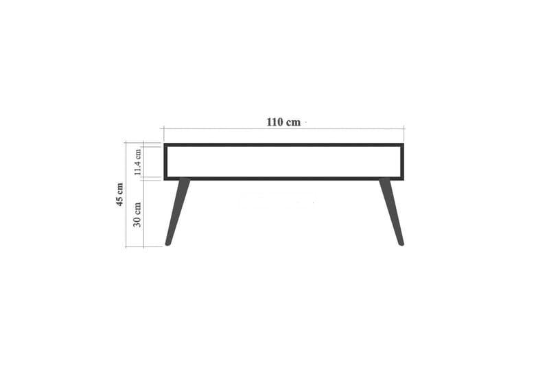 Soffbord Gillberga 110 cm med Förvaring Hylla Text - Natur - Möbler - Bord & matgrupp - Soffbord