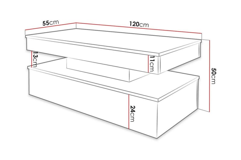 Soffbord Glenndale 55 cm - Vit - Möbler - Bord & matgrupp - Soffbord