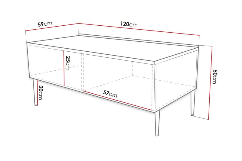 Soffbord Glenndale 59 cm - Svart - Möbler - Bord & matgrupp - Soffbord