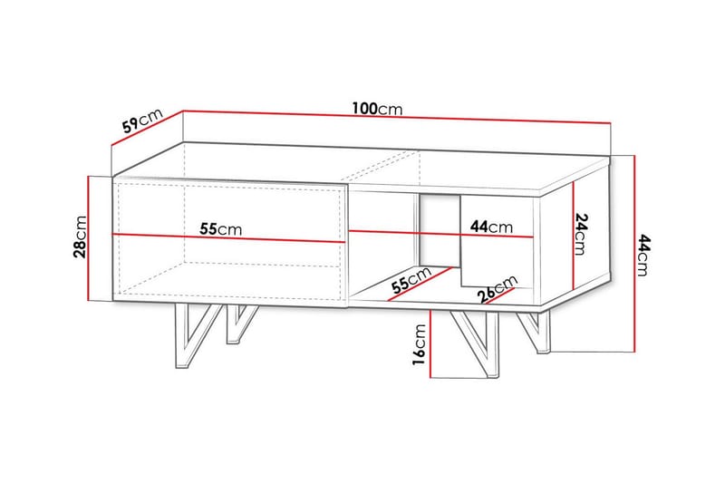 Soffbord Glenndale 59 cm - Svart - Möbler - Bord & matgrupp - Soffbord