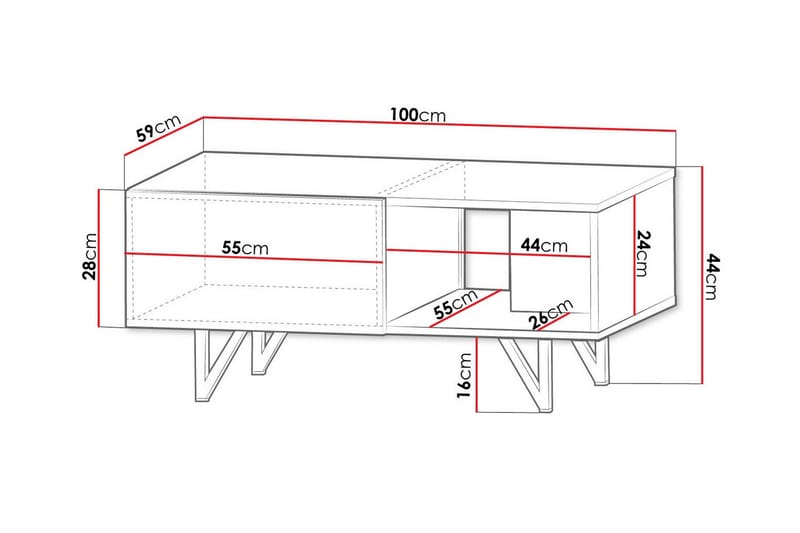 Soffbord Glenndale 59 cm - Vit - Möbler - Bord & matgrupp - Soffbord