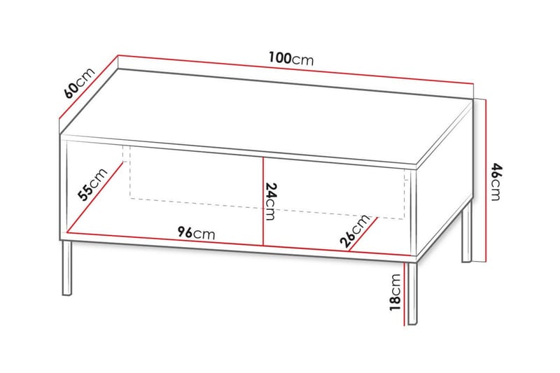 Soffbord Glenndale 60 cm - Vit - Möbler - Bord & matgrupp - Soffbord