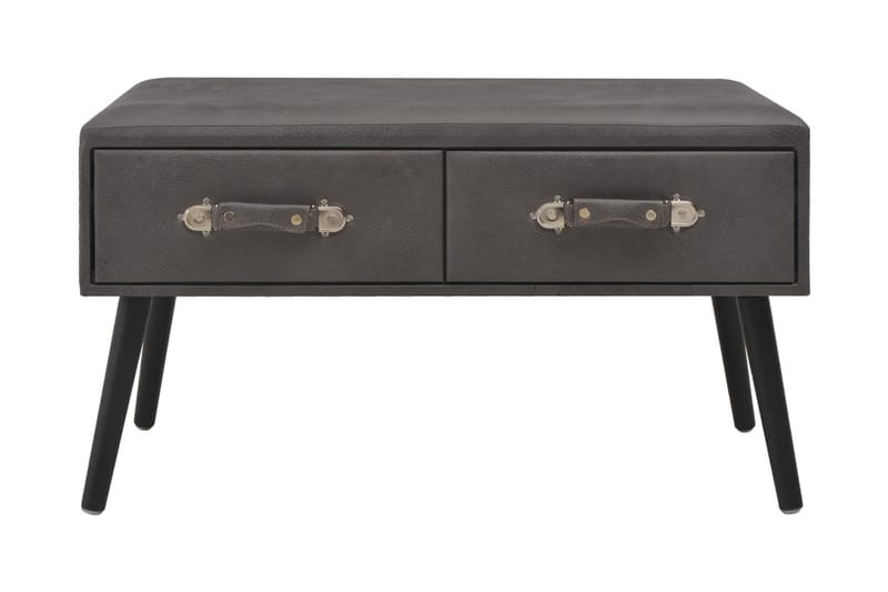 Soffbord grå 80x40x46 cm konstl�äder - Grå - Soffbord