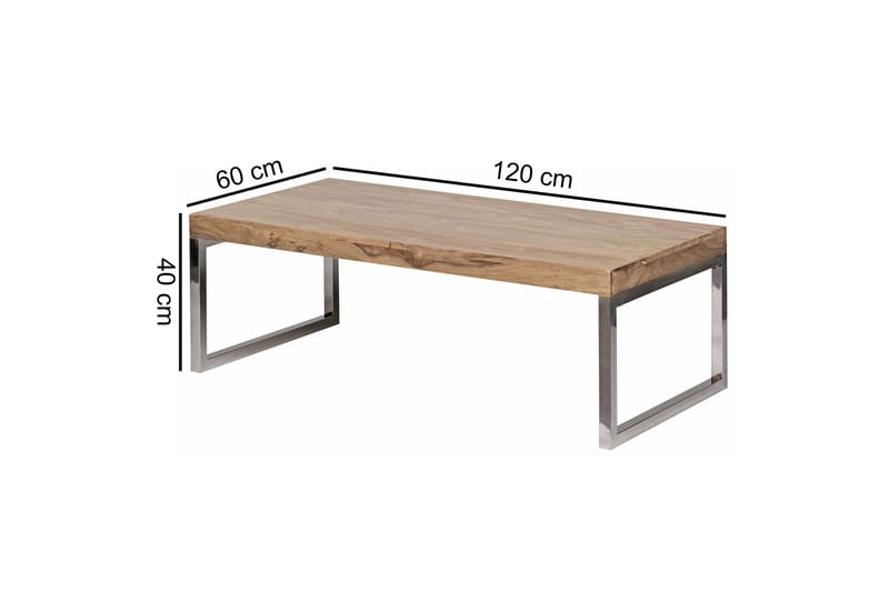 Soffbord Hocevar 120 cm - Akacia/Krom - Möbler - Bord & matgrupp - Soffbord