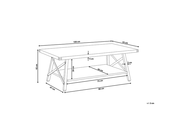 Soffbord Hollinswood 100x55 cm - Grå - Möbler - Bord & matgrupp - Soffbord