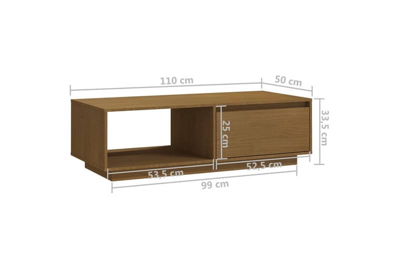 Soffbord honungbrun 110x50x33,5 cm massiv furu - Brun - Möbler - Bord & matgrupp - Soffbord