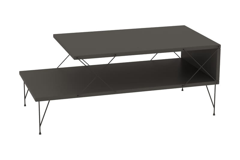 Soffbord Jaennis 100 cm - Antracit/Svart - Soffbord med förvaring - Soffbord med hjul - Höj och sänkbart soffbord - Klaffbord & hopfällbart bord - Marmorbord - Soffbord