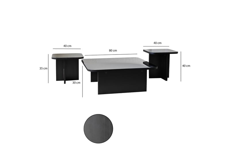 Soffbord Kambalda 80 cm - Svart - Möbler - Bord & matgrupp - Soffbord