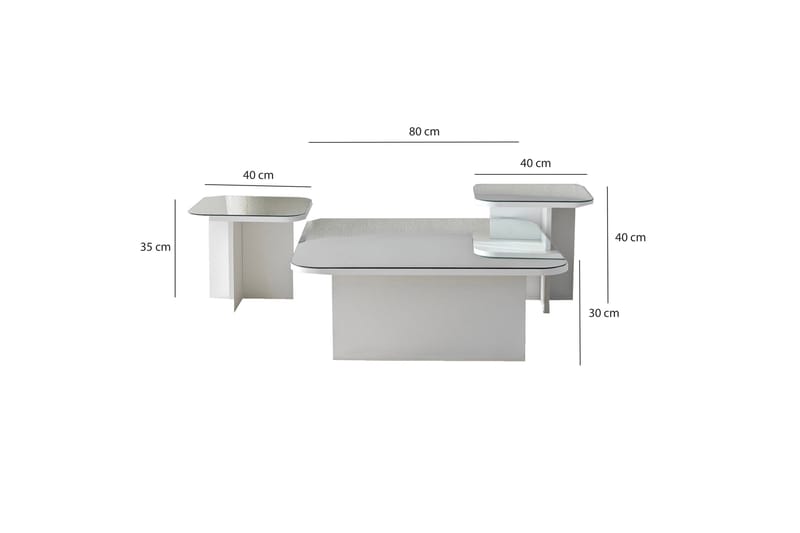 Soffbord Kambalda 80 cm - Vit - Möbler - Bord & matgrupp - Soffbord