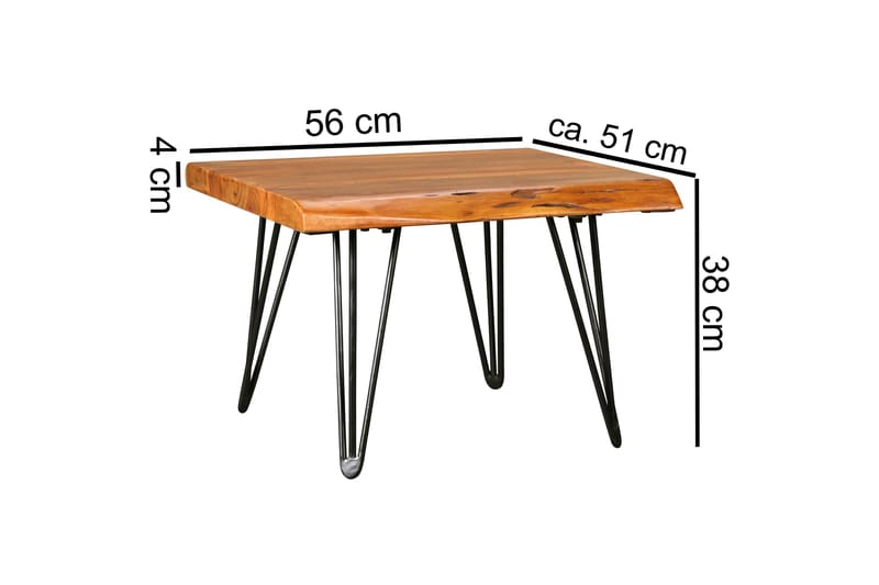 Soffbord Kermeen 56 cm - Massivt Trä/Svart - Möbler - Bord & matgrupp - Soffbord