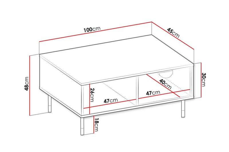 Soffbord Kintore 45 cm - Svart - Möbler - Bord & matgrupp - Soffbord