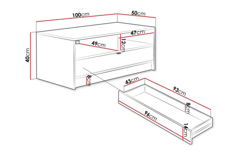 Soffbord Kintore 50 cm - Svart - Möbler - Bord & matgrupp - Soffbord