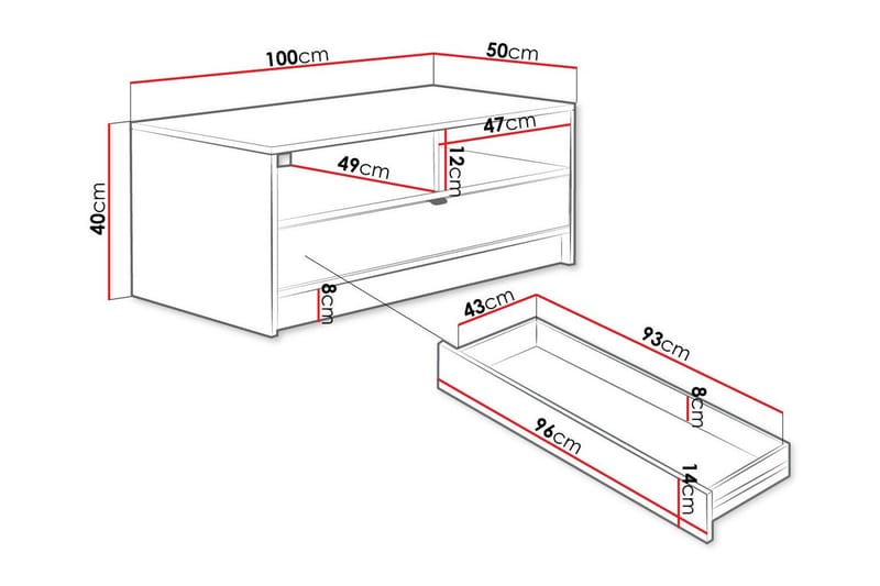 Soffbord Kintore 50 cm - Vit - Möbler - Bord & matgrupp - Soffbord